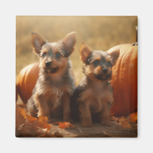 Imán Cachorro de Terrier Australiano Delicia de Otoño C