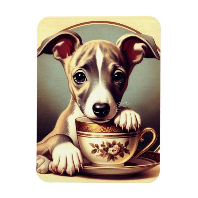Imán Cachorro de Whippet (Vertical)
