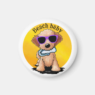 Imán Cachorro Goldendoodle en la Playa