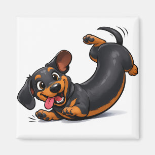 Imán Cachorro juguetón de raza Dachshund 