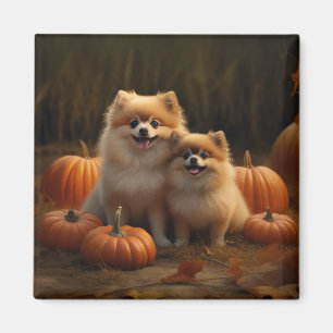 Imán Cachorro Pomerania Delicia de Otoño Calabaza