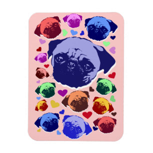 Imán Cachorro Pug PopArt Estilo Retro