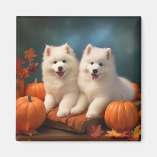Imán Cachorro Samoyedo Delicia de Otoño Calabaza 