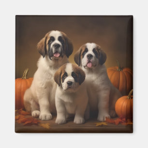 Imán Cachorro San Bernardo Delicia de Otoño Calabaza