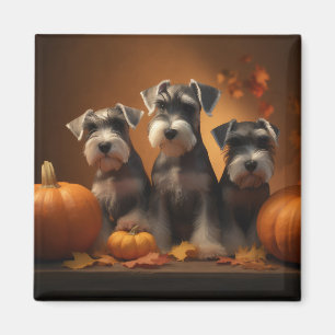Imán Cachorro Schnauzer Delicia de Otoño Calabaza