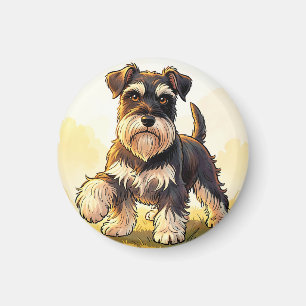 Imán Cachorro Schnauzer sal y pimienta lindo