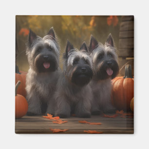 Imán Cachorro Skye Terrier Otoño Delicia Calabaza 
