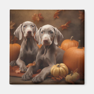 Imán Cachorro Weimaraner Delicia de Otoño Calabaza