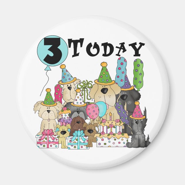 Imán Cachorros camisetas y regalos de cumpleaños (Frente)