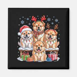 Imán Cachorros Navideños Divertidos Amantes de Perros C