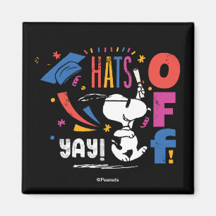 Imán Cachorros Snoopy Sombreros Fuera Para Ti Graduació