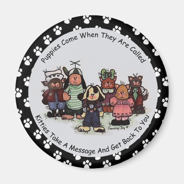 Imán Cachorros Y Gatitos Magnet (Frente)