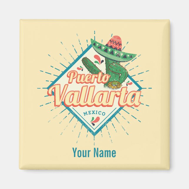 Imán Cactus de baile de Puerto Vallarta Jalisco México (Frente)