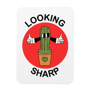 Imán Cactus de juego de palabras Looking Sharp