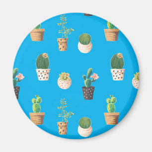 Imán Cactus de postre verde en macetas