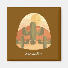 Imán Cactus Desert With Sun