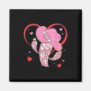 Imán Cactus Disco Cute En El día de San Valentín Para M