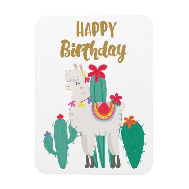 Imán Cactus Happy Birthday (Vertical)