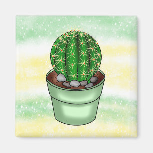 Imán Cactus Succulent dibujado a mano