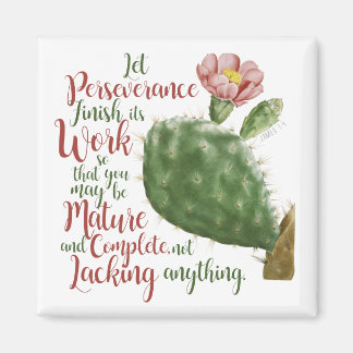 Imán Cactus vintage de J P Redouté ilustrado