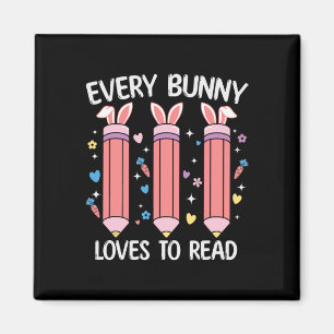 Imán Cada Conejito Ama Leer Libros De Maestro De Pascua