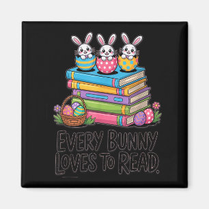 Imán Cada conejo ama leer un lindo libro de conejos de 