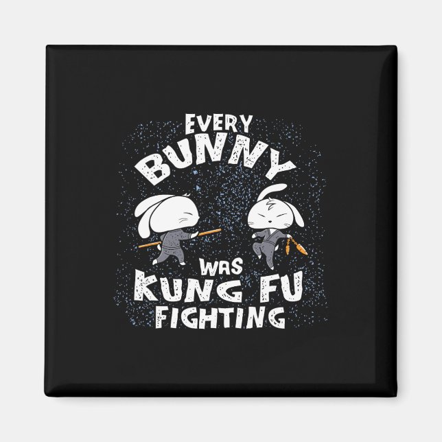 Imán Cada conejo luchaba kung fu Karate Ninja Este (Frente)