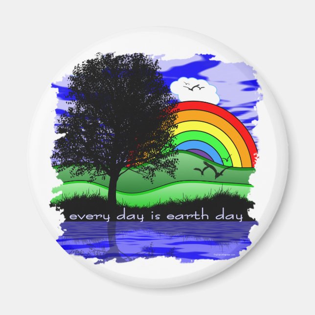 Imán Cada día es el Día de la Tierra (Frente)