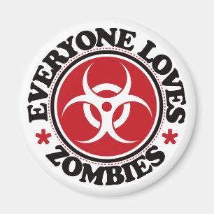 Imán Cada uno ama a los zombis - rojo