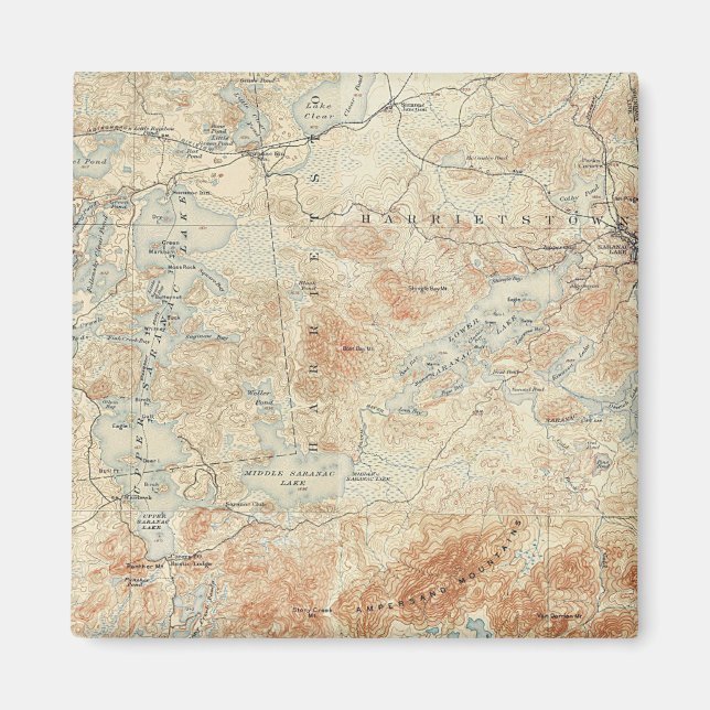 Imán Cadena del lago Saranac (lagos inferiores, mediano (Frente)