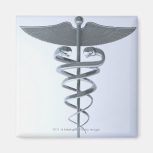 Imán Caduceo médico metalizado