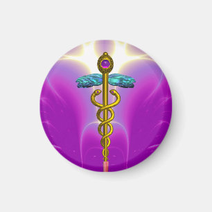 Imán CADUCEUS , amatista de oro vibrante