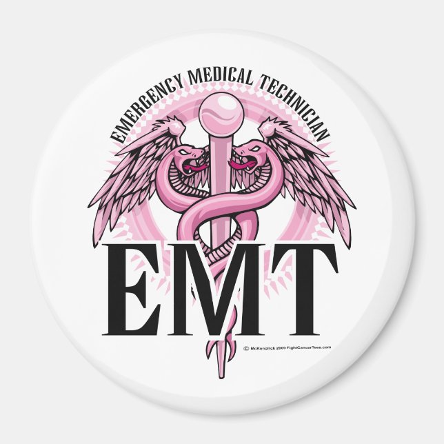 Imán Caduceus rosa de EMT (Frente)