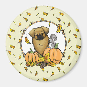 Imán Cae calabazas de perro tibetano (marrón)