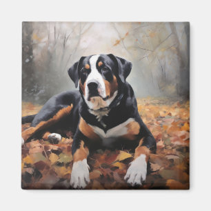 Imán Cae la montaña suiza en otoño