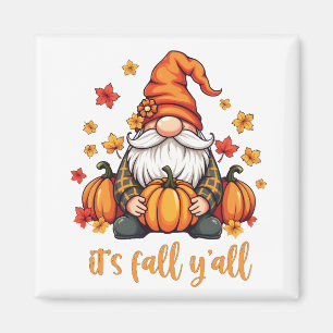 Imán Cae Y'all Gnomes Pumpkin de Acción de Gracias de O