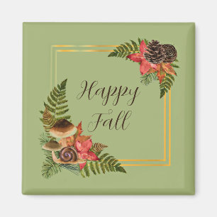 Imán Caer marco de naturaleza con texto de personalizab