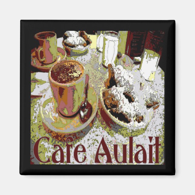 Imán Cafe Aulait, café de Nueva Orleans (Frente)