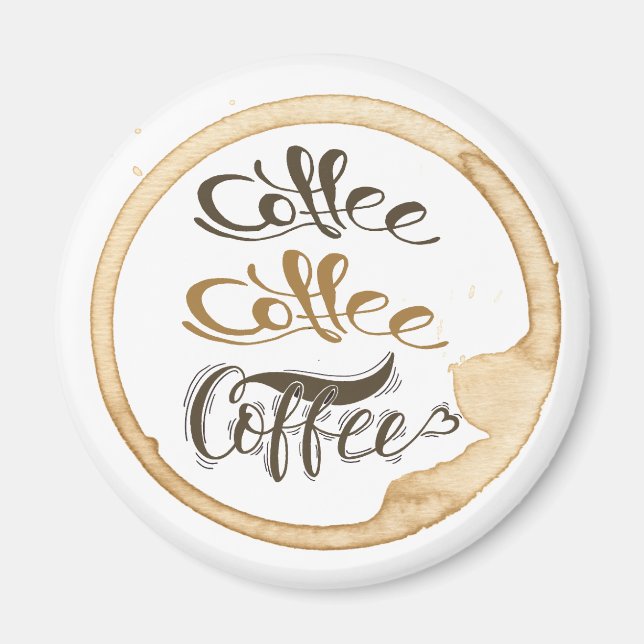Imán Café Café Café Café Café 2¼ Pulgada Magnet Círculo (Frente)