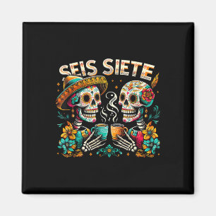 Imán Café Calavera Fiesta Mexicana Día Seis Siete 6