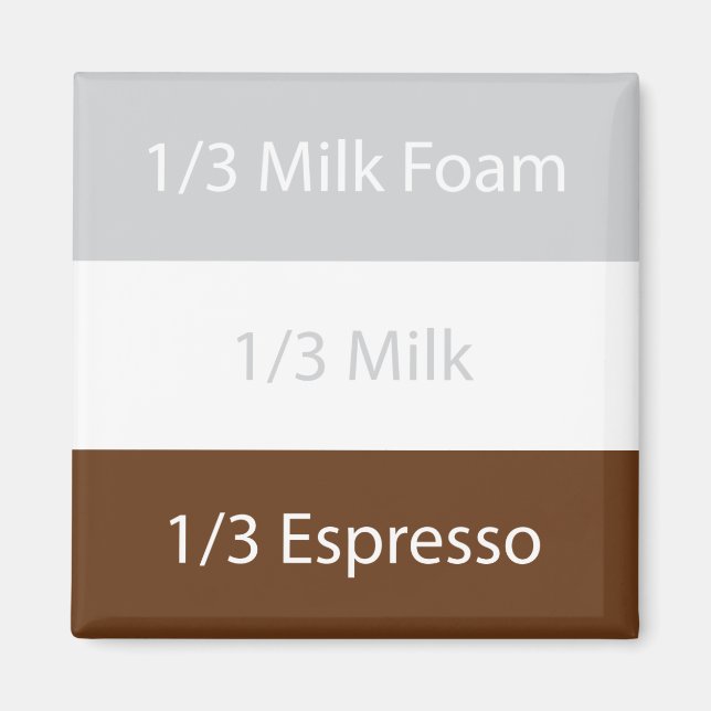 Imán Café cappuccino de recetas | Diseño de texto (Frente)