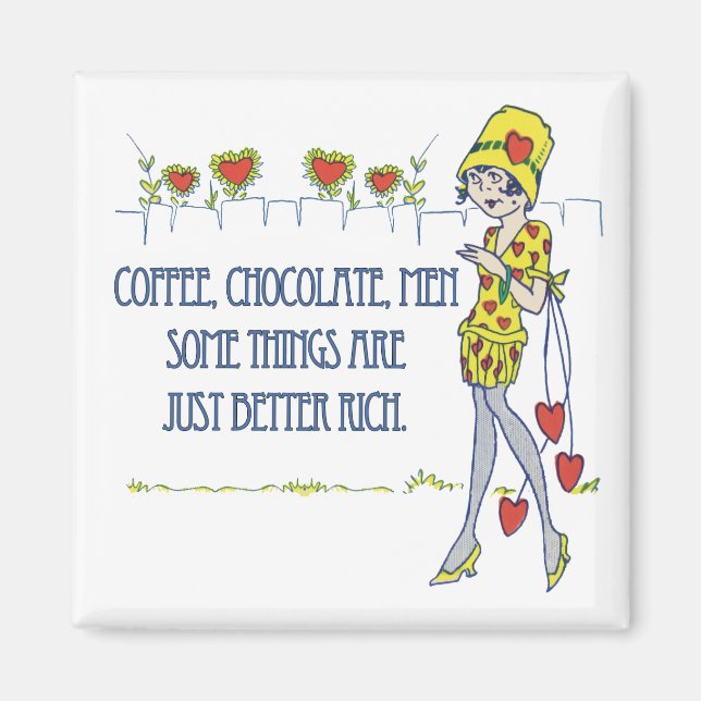 Imán Café, chocolate, hombres (Frente)