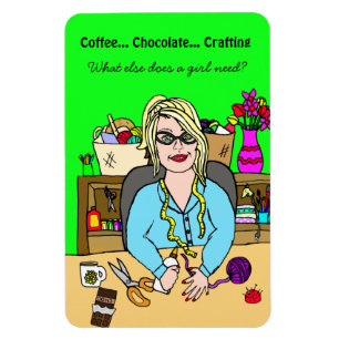 Imán Café, chocolate, mujer deslumbrada por la mano