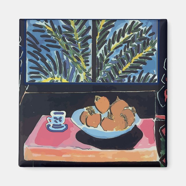 Imán Cafe con naranjas y café (Frente)