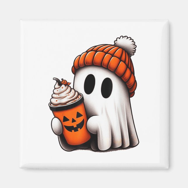 Imán Café de bebida fantasma lindo Hielo Fantasma Hallo (Frente)