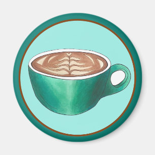 Imán Café de capuchino de lata blanca plana Café Café C