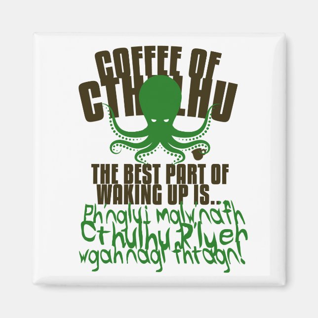 Imán Café de Cthulhu para su refrigerador (Frente)