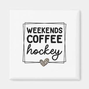 Imán Café de fin de semana Hockey Retro Lindo Mamá Vida