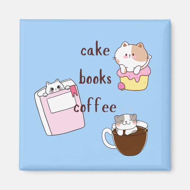 Imán Café de los libros de pasteles (Frente)