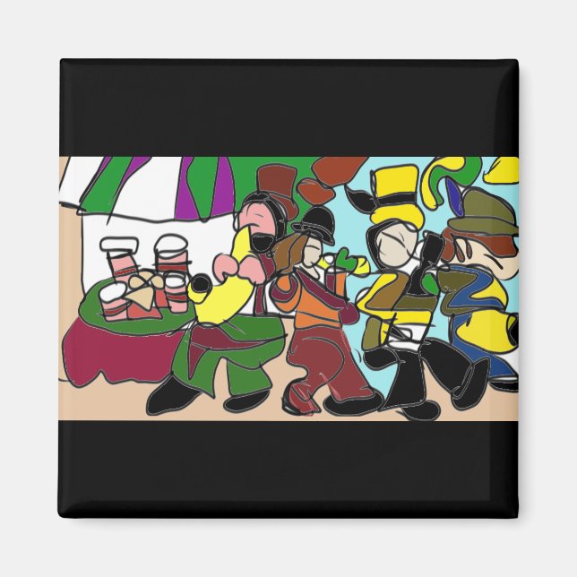 Imán Café de otoño de jazz (Frente)